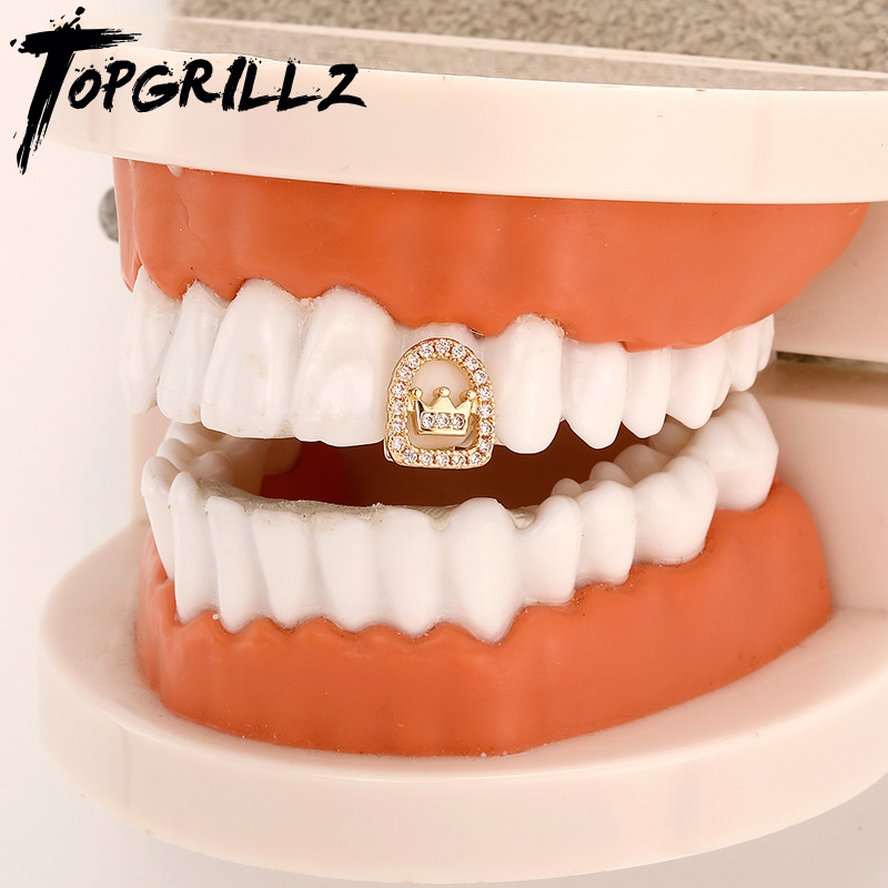 Body Jewelry Men - TOPGRILLZ Iced Out Single Full CZ