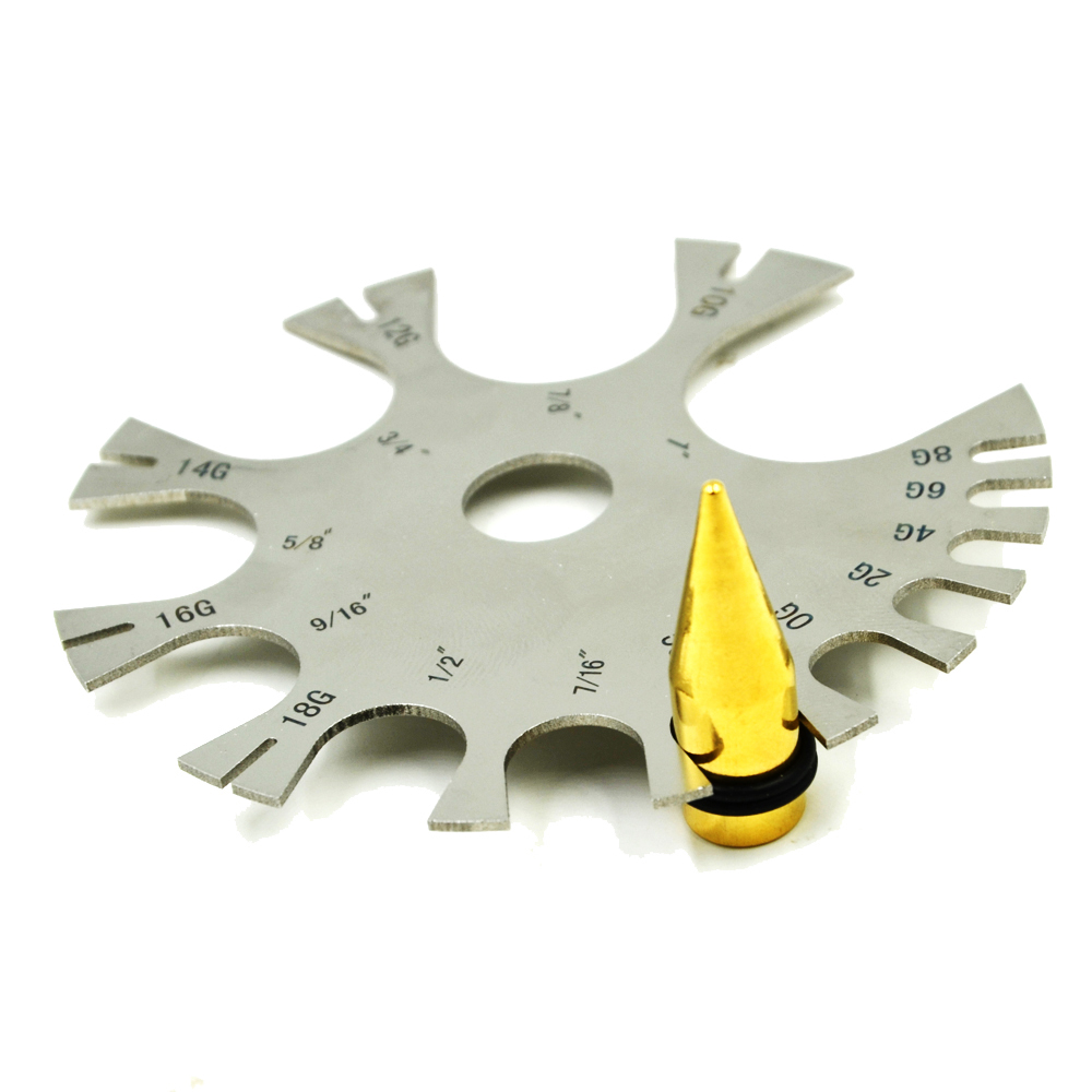 Body Jewelry Gauge To Mm - Stainless Steel Gauge Wheel Belly Tongue