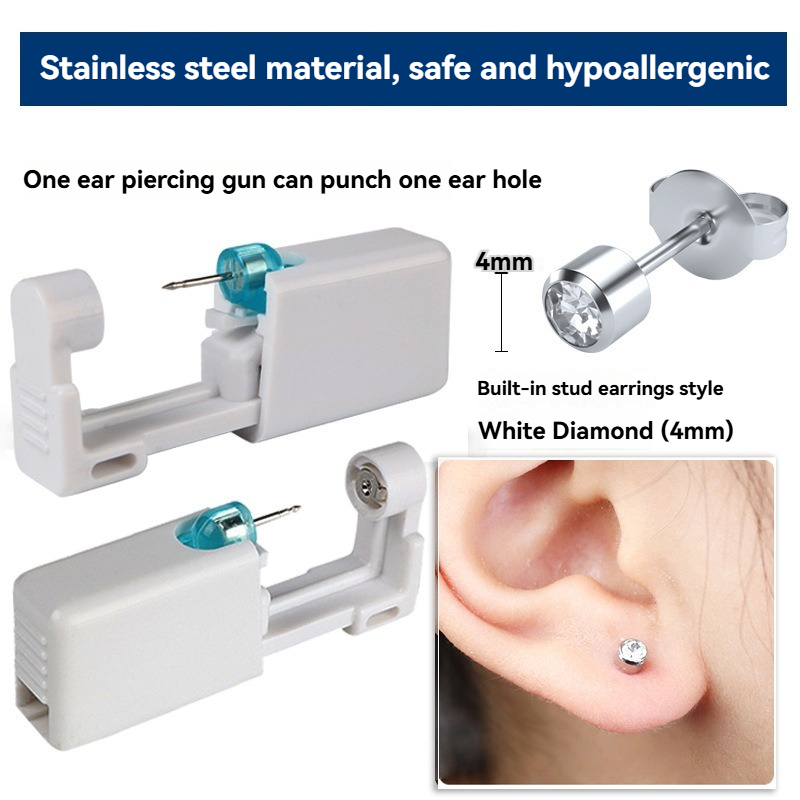 Body Jewelry Ear Piercing - Disposable Sterile Ear Piercing Gun Kit