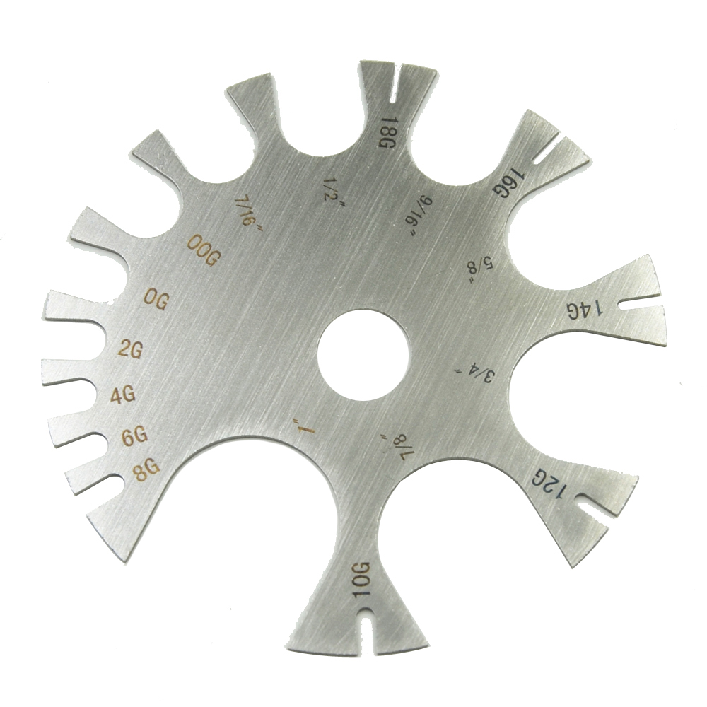 Stainless Steel Gauge Wheel Be - Body Jewelry Gauge To Mm 评论和价格