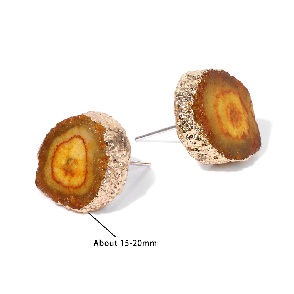 Irregular Druzy Geode Agates E - Cluster Stud Ear 评论和价格