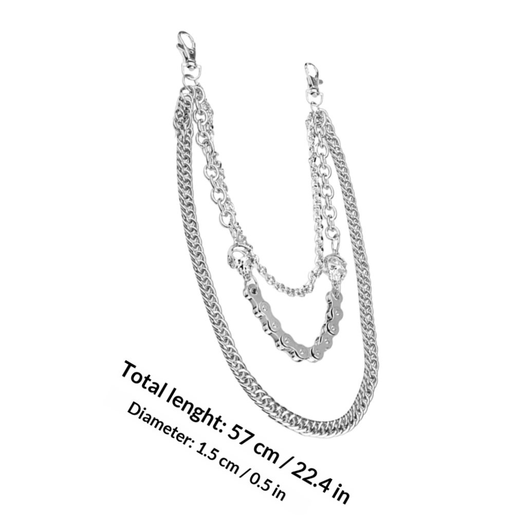 1Pcs Silver Metal Skull Chain  - Body Jewelry Men 评论和价格