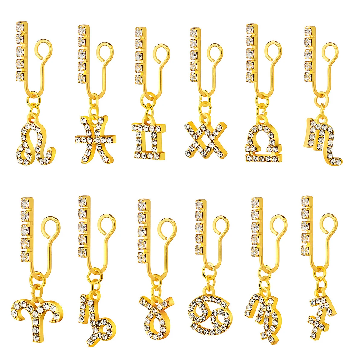 2 Pack Ear Clips Metal Zircon  - Body Jewelry Ear Piercing 评论和价格