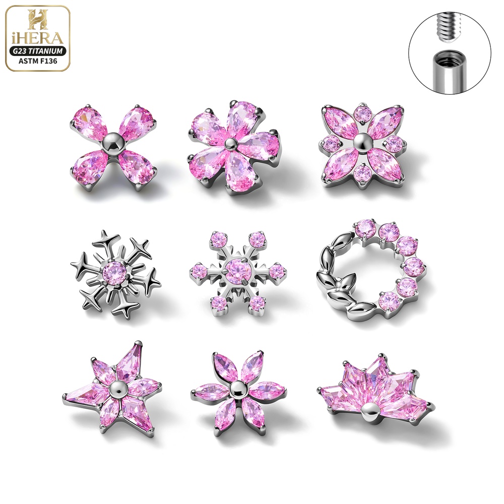 ASTM F136 Titanium Sparkly CZ  - Cluster Stud Ear 评论和价格