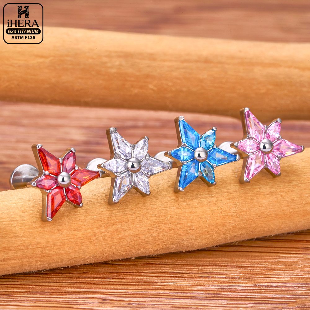 ASTM F136 Titanium Sparkly CZ  - Cluster Stud Ear 评论和价格