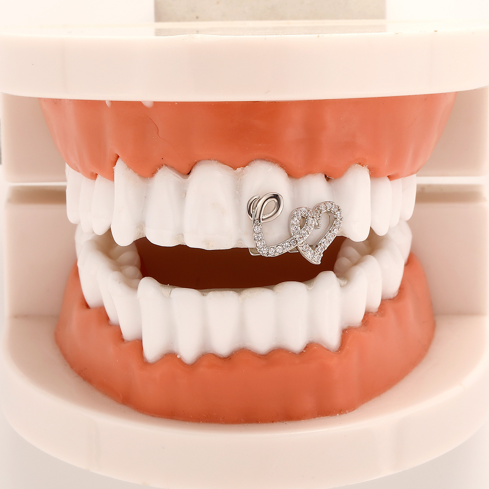 TOPGRILLZ Double Heart Teeth C - Body Jewelry Men 评论和价格