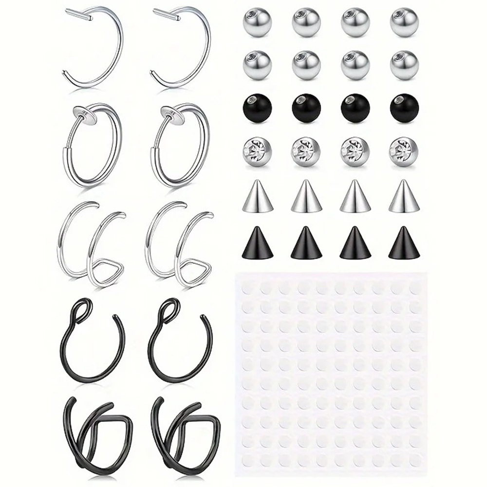 Fake Piercings Fake Lip Ring F - Body Jewelry Ear Piercing 评论和价格