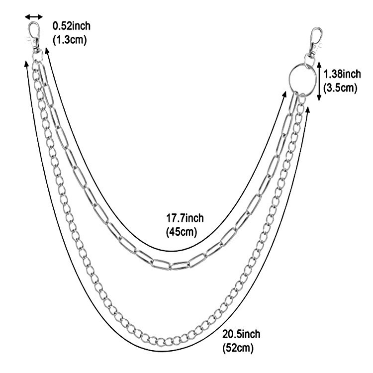 Double Chain Metal Circle Pant - Body Jewelry Men 评论和价格