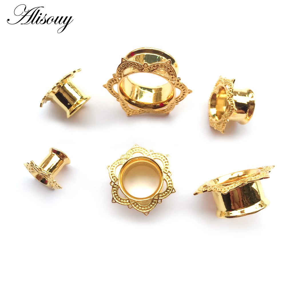 Alisouy 2 PCS Gold Color Plug  - Body Jewelry Gauge To Mm 评论和价格