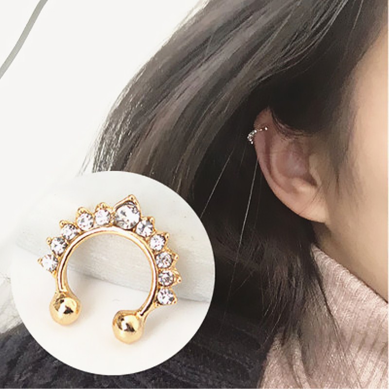 1PC U-Shape Nose Clip Fake Nos - Body Jewelry Ear Piercing 评论和价格