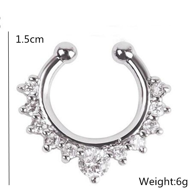 1PC U-Shape Nose Clip Fake Nos - Body Jewelry Ear Piercing 评论和价格