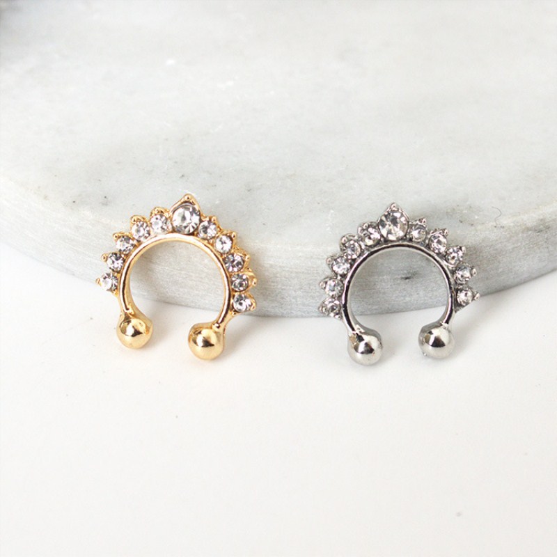 1PC U-Shape Nose Clip Fake Nos - Body Jewelry Ear Piercing 评论和价格