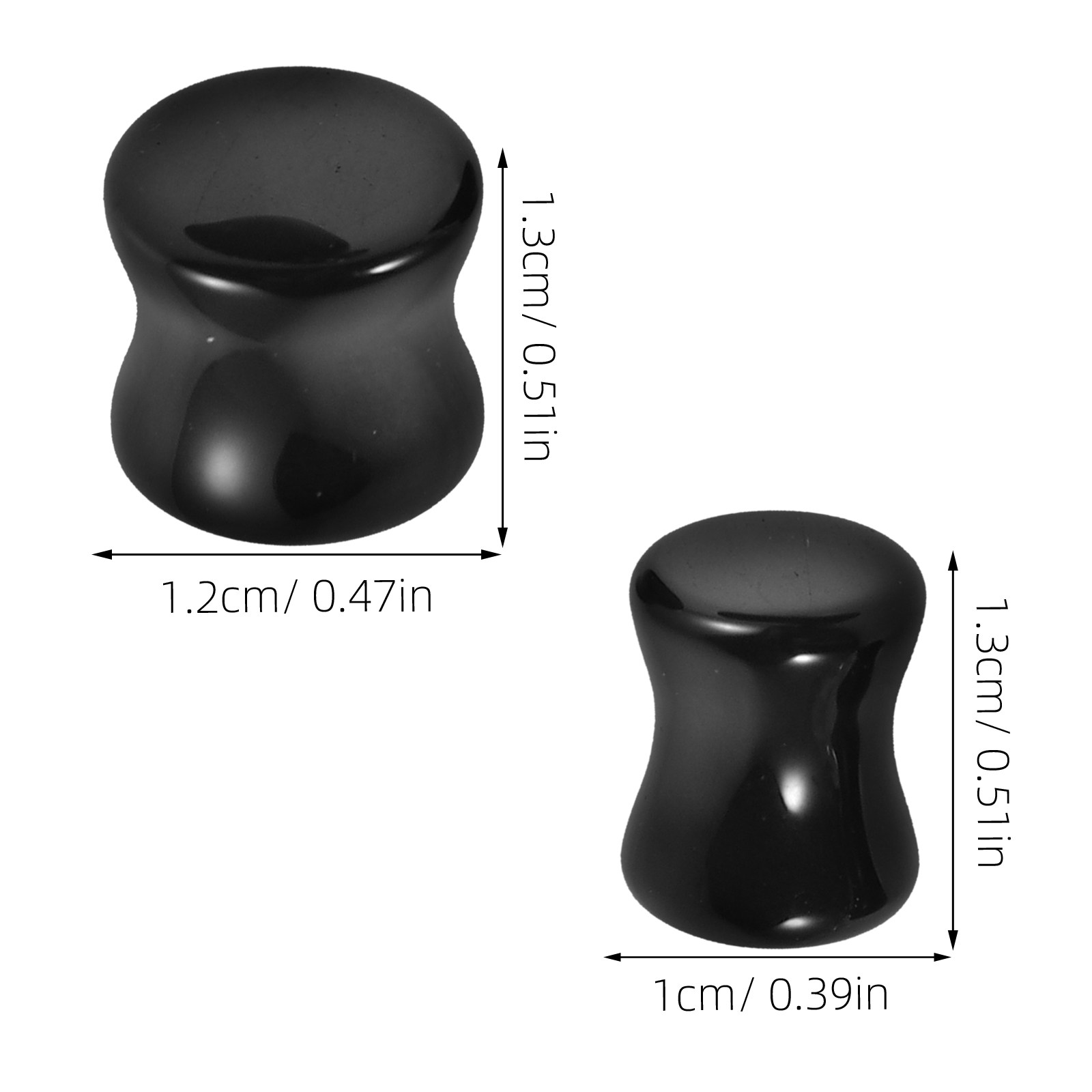 4Pairs Obsidian Ear Plugs Gaug - Body Jewelry Gauge To Mm 评论和价格