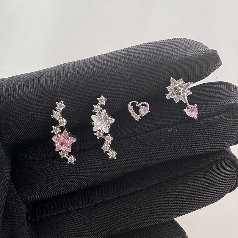 INS Style Full CZ Titanium Scr - Cluster Stud Ear 评论和价格