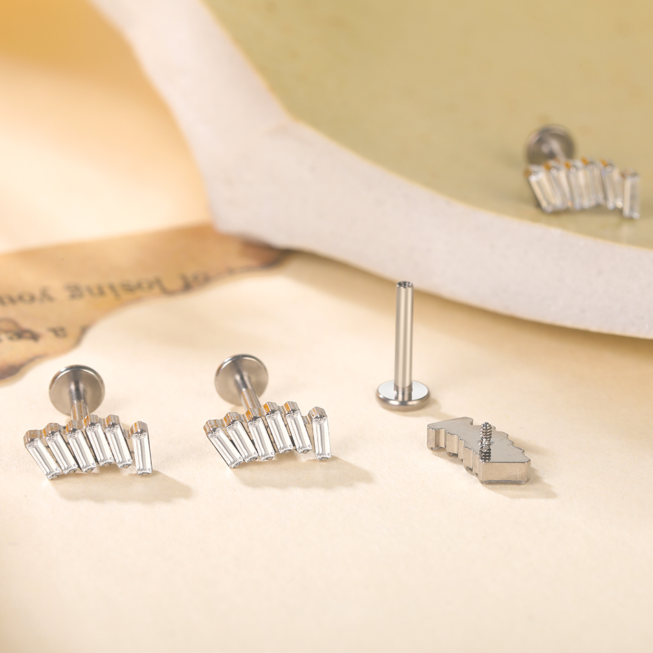 1/5Pcs G23 Titanium Ear Labret - Cluster Stud Ear 评论和价格