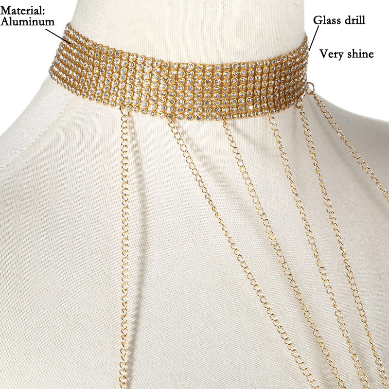 Gold Color Body Chain Women  R - Body Jewelry Rhinestone 评论和价格