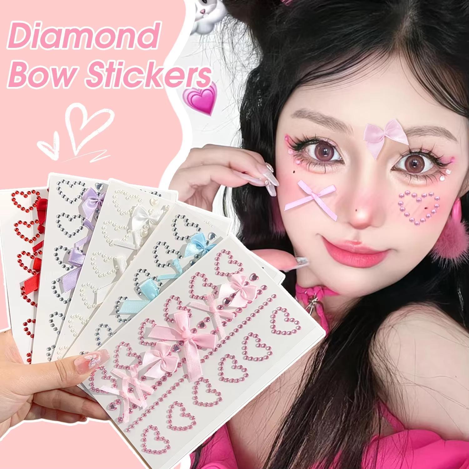 1 Sheet Red Ribbon Bow Sparkly - Body Jewelry Tattoo 评论和价格