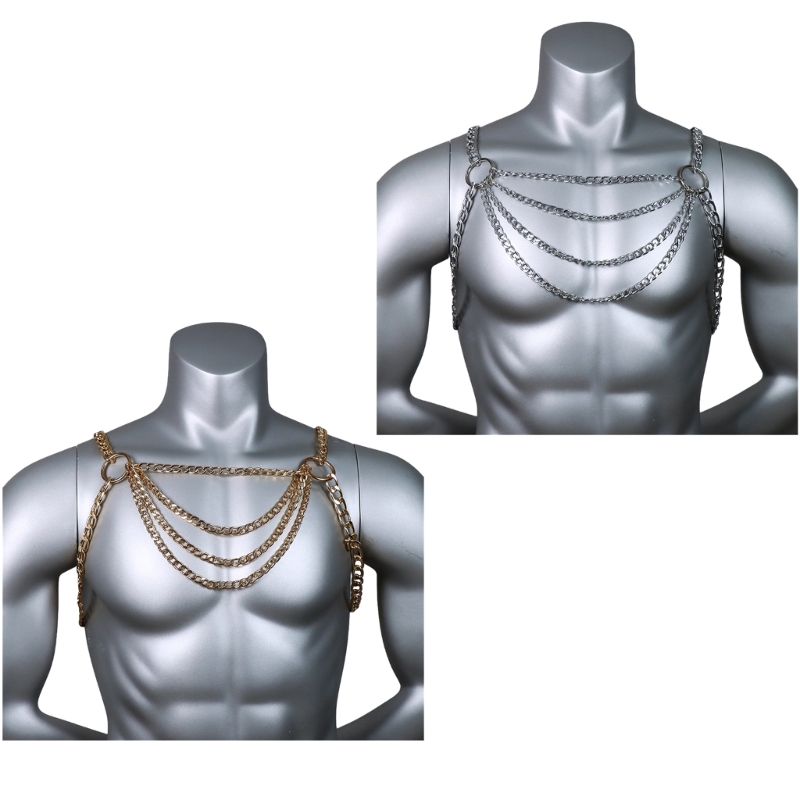 Men's Sexy Metal Body Chest Ch - Body Jewelry Men 评论和价格