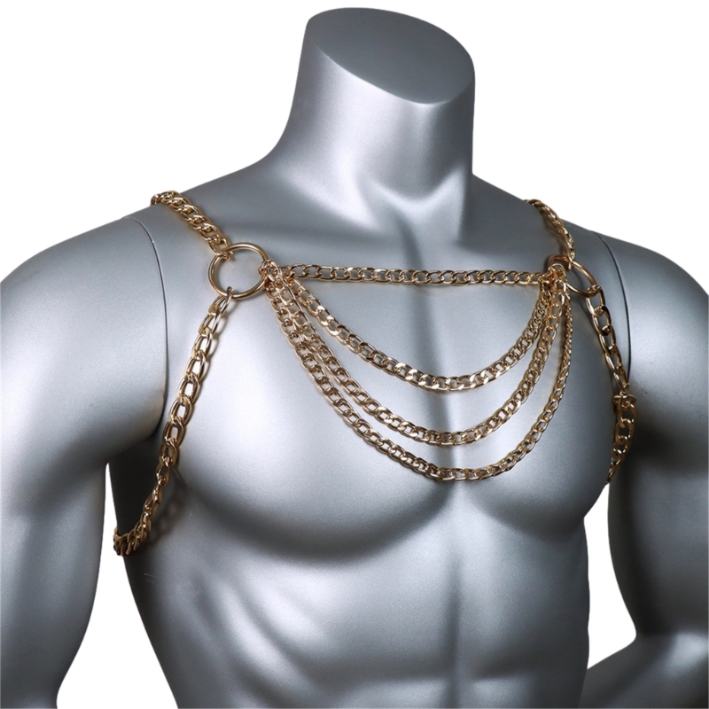 Men's Sexy Metal Body Chest Ch - Body Jewelry Men 评论和价格
