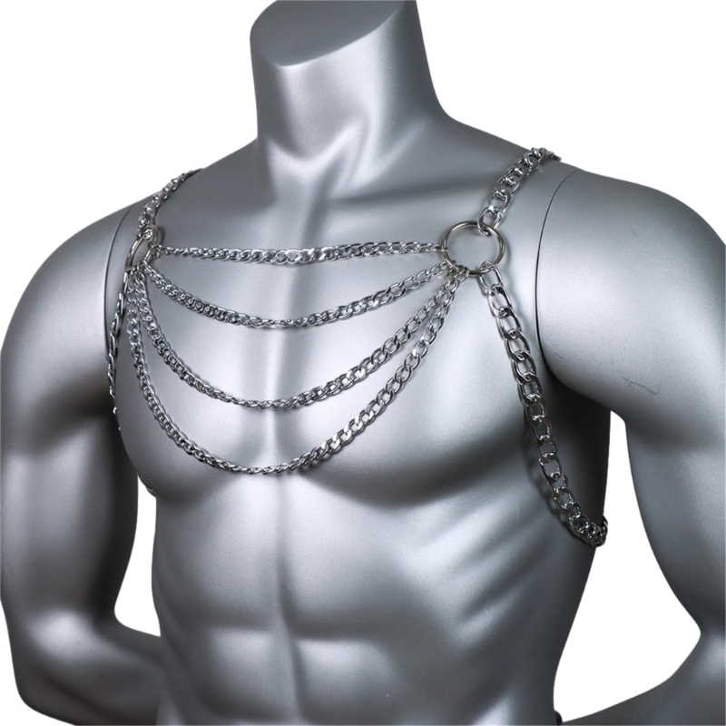 Men's Sexy Metal Body Chest Ch - Body Jewelry Men 评论和价格