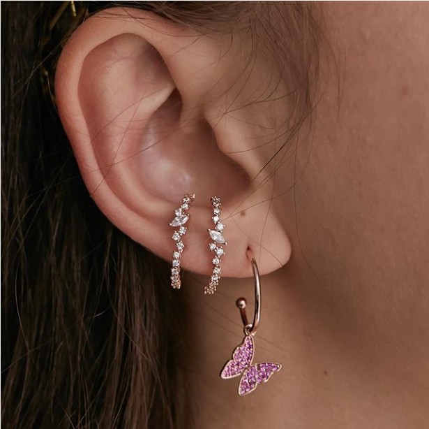 sparking bling cz cluster stud - Cluster Stud Ear 评论和价格