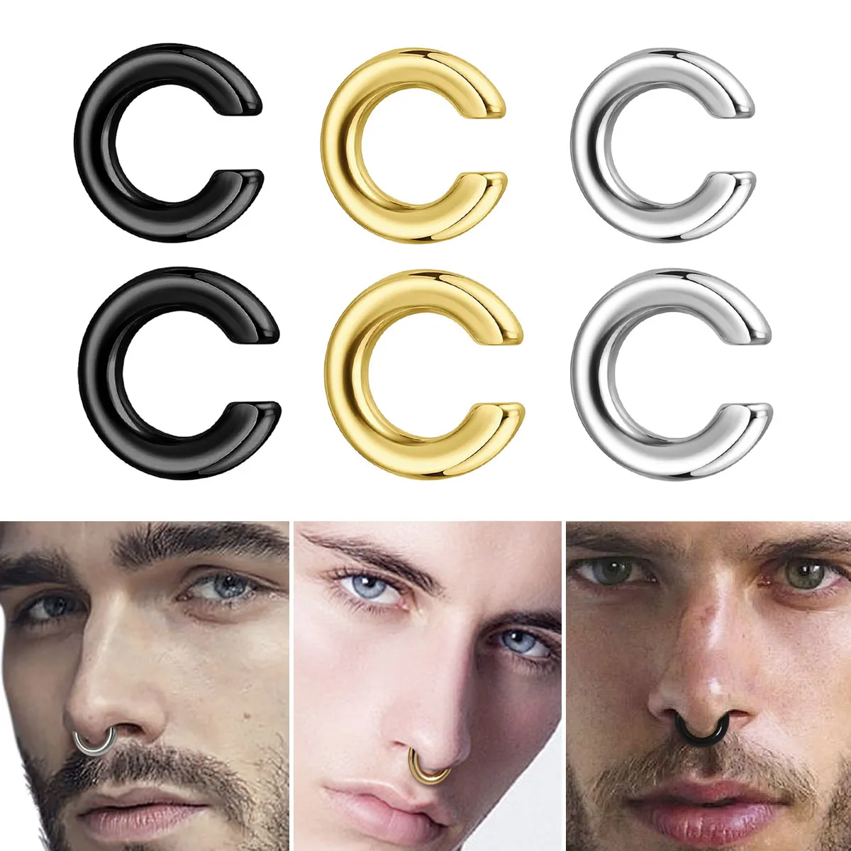 1pc Exaggerated C-Shaped Non-P - Body Jewelry Ear Piercing 评论和价格
