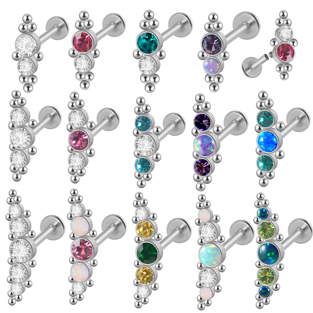1PC 316L Surgical Steel 16G  C - Cluster Stud Ear 评论和价格