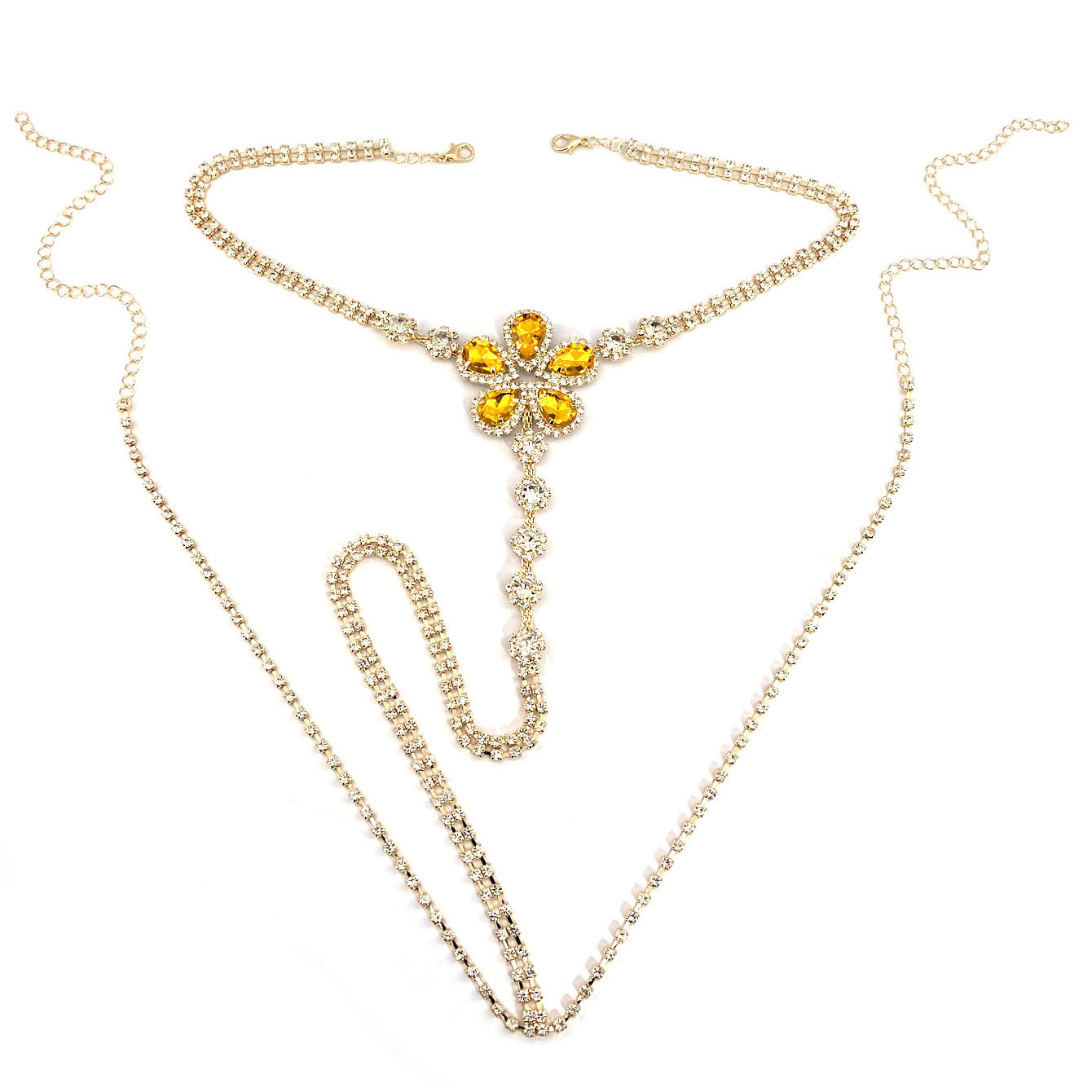 1pc Flower Shaped Sexy Rhinest - Body Jewelry Rhinestone 评论和价格