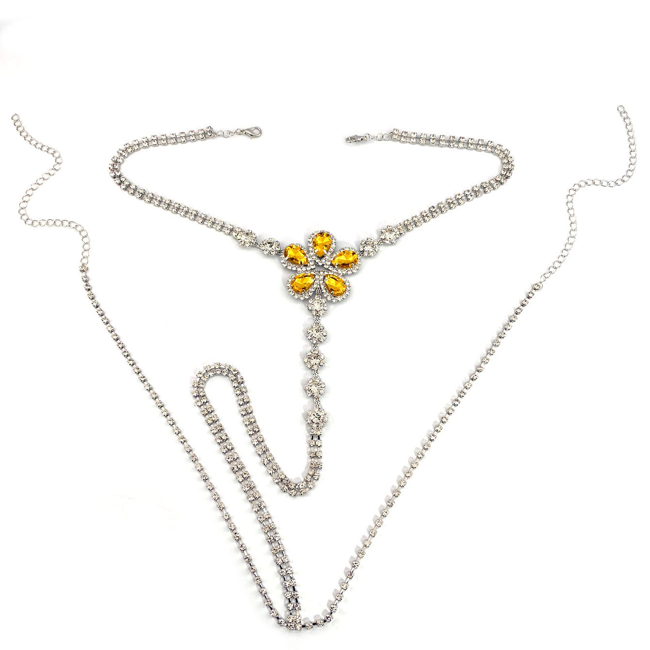 1pc Flower Shaped Sexy Rhinest - Body Jewelry Rhinestone 评论和价格