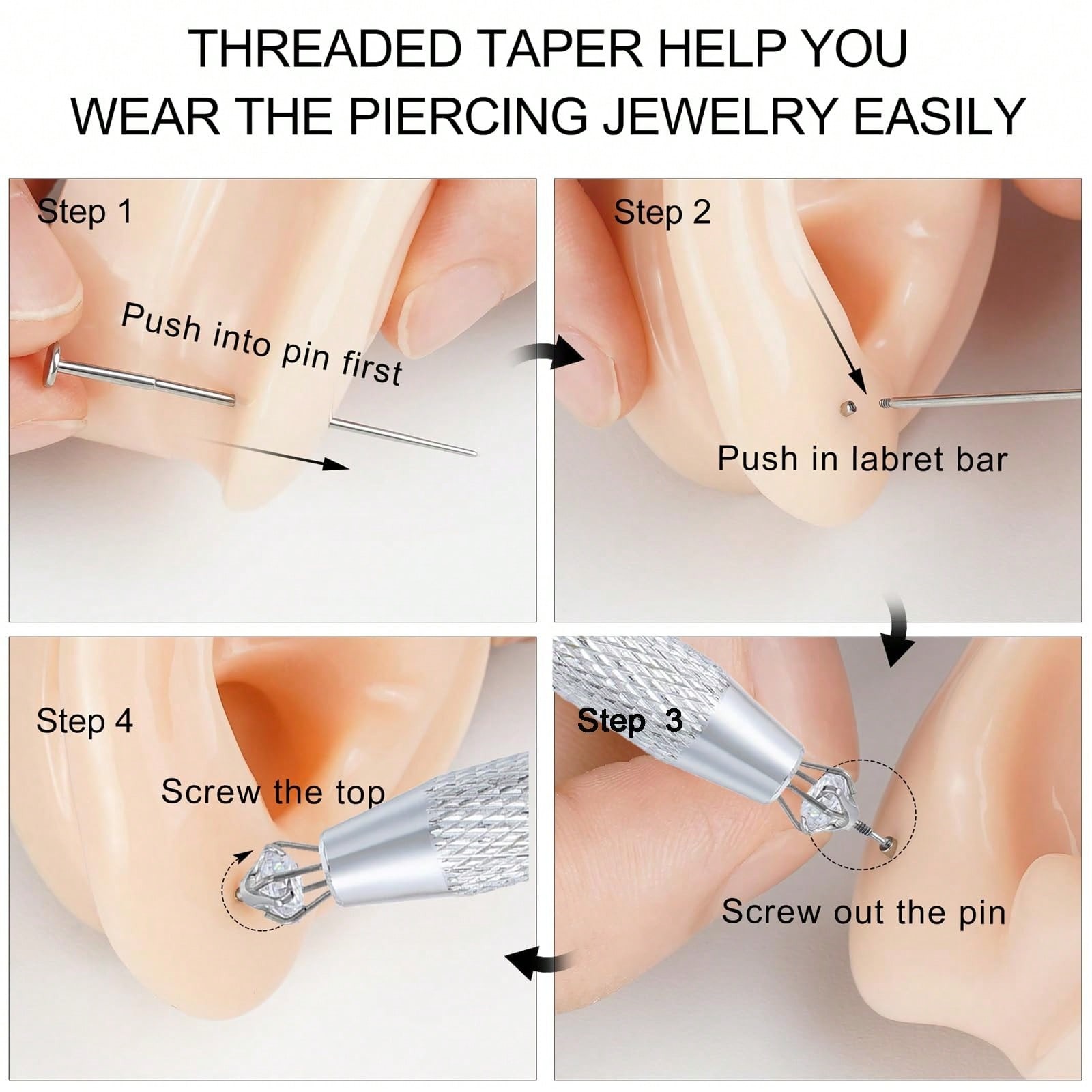 16G/20G Taper Piercing Tool Ki - Body Jewelry Ear Piercing 评论和价格