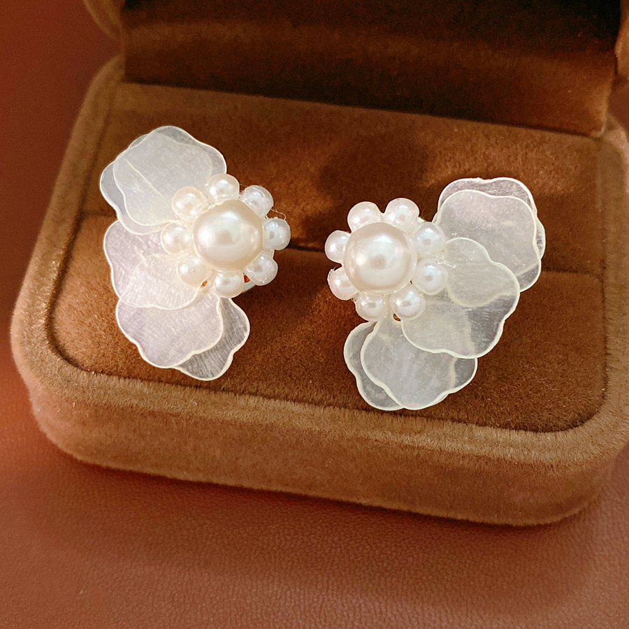 Layered Star-shaped Shell Stud - Cluster Stud Ear 评论和价格