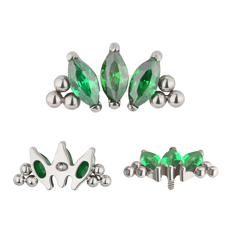 ASTM F136 Titanium PIERC 3 CZ  - Cluster Stud Ear 评论和价格