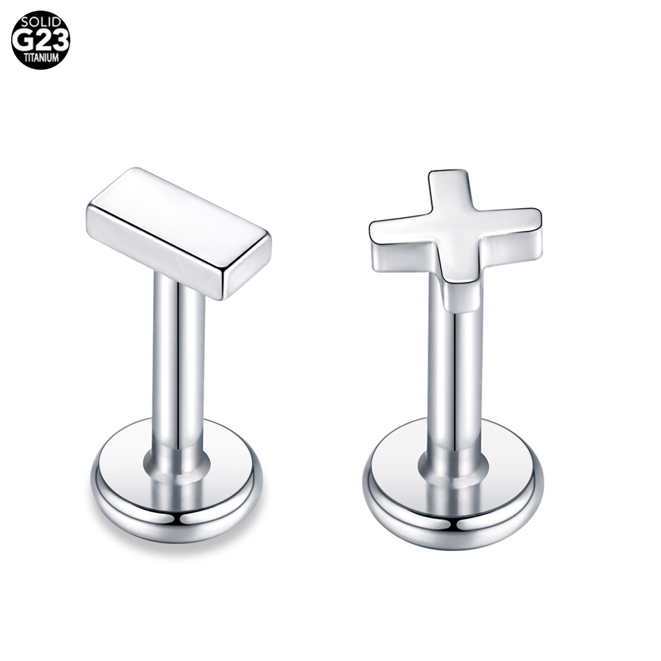 1PC Titanium 16G CZ Gem Labret - Cluster Stud Ear 评论和价格